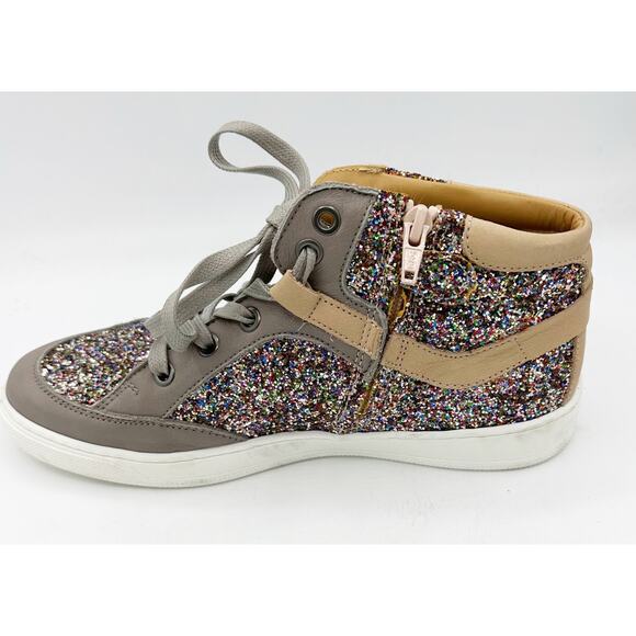 MAA Handmade in Spain Glitter High Top Sneakers Size 38 US 6 - Picture 2 of 8